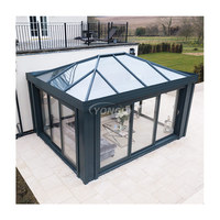 Serre d'Hiver en Verre Triangle Autoportante Quatre Saisons, Cadre en Aluminium, Maison de Jardin Extérieure Type Véranda, Prix Compétitif