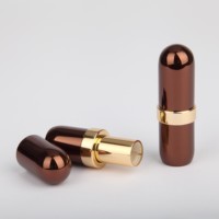 Nouvelle conception de boîtier à rouge à lèvres en forme de capsule de café dorée, tubes de maquillage en aluminium/plastique de qualité supérieure, 3,2-3,5 g, logo personnalisé, marque privée, DIY