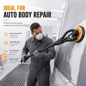 <span class=keywords><strong>Lijadora</strong></span> Eléctrica para Paneles de Yeso de 550W con Mango Telescópico, Sistema de Lijado Orbital Aleatorio para Paredes, Techos y Acabados de Superficies - Product Image 3