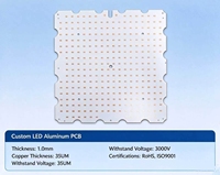Circuit imprimé LED en aluminium personnalisé, épaisseur de la plaque 1,0 mm, feuille de cuivre 35 µm, résistant à haute tension 3000 V, conforme RoHS et ISO9001