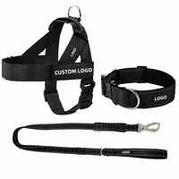 Harnais tactique personnalisé anti-traction pour chien, ensemble collier et laisse, en polyester durable, équipement de promenade en extérieur pour chiens de grande race