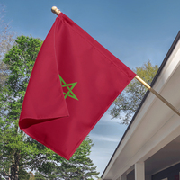 Drapeau du Maroc BOLISI 3x5 pieds 100% polyester à double couture 90x150cm imprimé pour extérieur, pour célébrations et manifestations