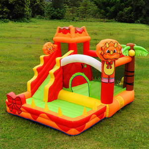 MANLIAN Kastil Tiup Baru Hutan Hujan Tropis Seluncuran Air Singa Kombinasi Trampolin Indoor/Outdoor Bahan PVC 4-Orang - Product Image 5