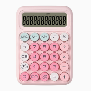 Calculatrice en plastique rose 10 chiffres, alimentée par piles, conception de clavier basique à usage général - Product Image 1