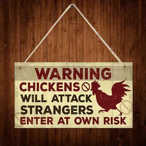 Funny Hen Cockerel Rooster Plaque Sign Chicken Cock Hen House Coop Egg Garden Gift