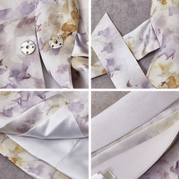 Ensemble deux pièces imprimé floral personnalisé pour femme : Blazer et jupe midi à taille nouée – Tenue de bureau élégante – Fabrication OEM