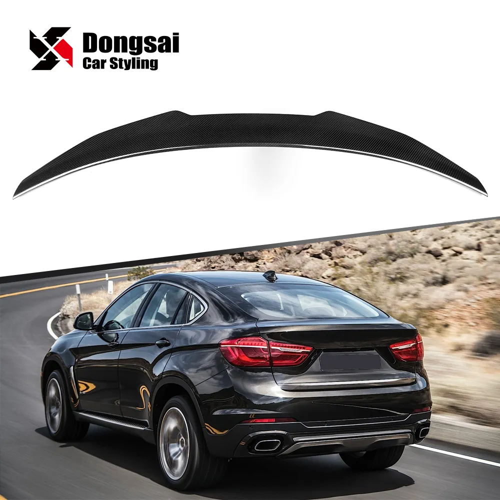 Bot Bibir Belakang Sayap Belakang Karbon Kering BMW, X6 F16 X6M F86 Tambah Gaya Karate Spoiler 2015 +