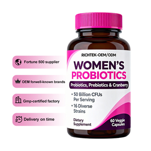 Mujeres Probiótico 60 Caps 50 Billion CFU 16 Cepas con liberación retardada estable sin <span class=keywords><strong>gluten</strong></span> de <span class=keywords><strong>soja</strong></span> Lácteos - Product Image 1