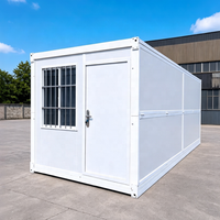 Maison conteneur pliable de 20 pieds, préfabriquée, portable, pour le logement des employés de bureau, le camping ou comme villa.