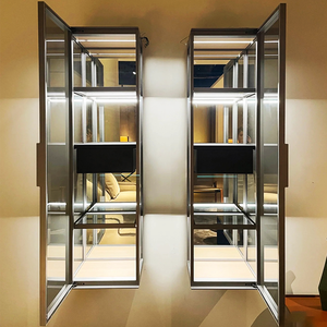 Vitrina de cocina Almacenamiento Trofeo Pared Estantes altos Gabinetes de exhibición de joyería inteligente con puertas de bisagra de vidrio oscilante de perfil de aluminio - Product Image 4