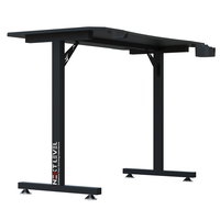 Table de jeu extensible en bois et mélamine Wquantum en forme de Z avec porte-gobelet et crochets pour casque, idéale pour le bureau à domicile et le salon
