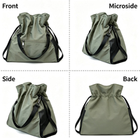 Sac fourre-tout en nylon imperméable de grande capacité avec cordon de serrage, sac à bandoulière léger pour une utilisation quotidienne en extérieur
