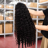 Pelucas de Cabello Humano con Encaje Frontal HD 13x4, Cabello Rizado Birmano, Peluca de Cabello Humano Virgen con Encaje Frontal, Peluca de 40 Pulgadas, 12A, Cutícula Alineada