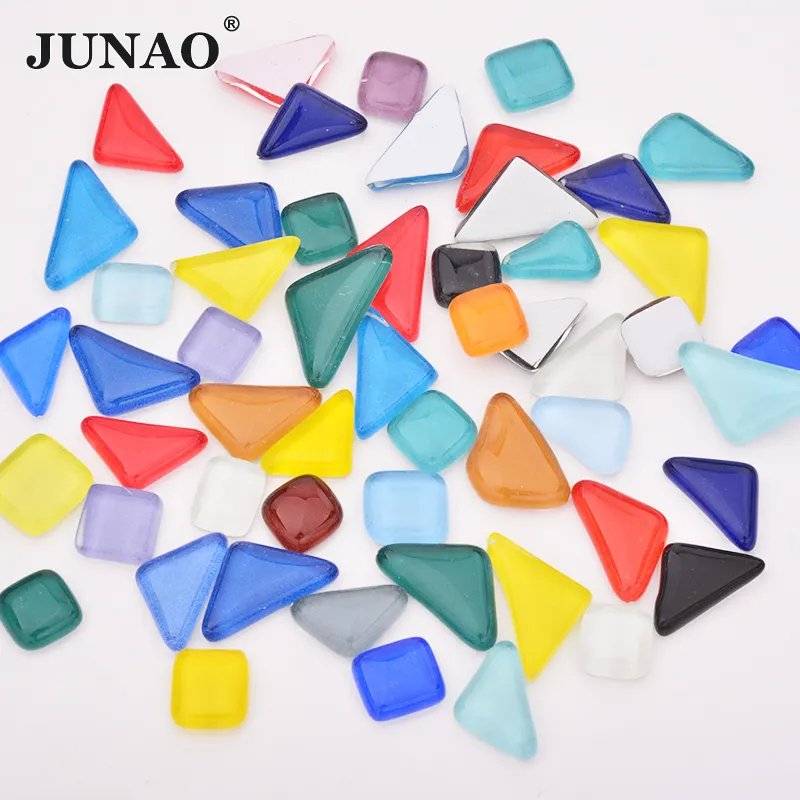 Junao 1000G Goede Kwaliteit Mix Kleur Glas Mozaïek Tegel Diy Mozaïek Losse Chips Voor Hand Craft Kunstwerk