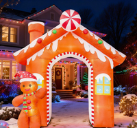 Modèle gonflable en forme d'arche de bonhomme en pain d'épices 3M avec lumières LED pour la décoration extérieure de Noël et l'affichage dans les jardins de vacances