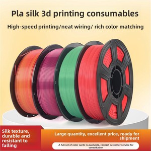 <span class=keywords><strong>Filament</strong></span> d'impression <span class=keywords><strong>3D</strong></span> en soie tricolore, matériau PLA, 1 kg, diamètre 1,75 mm, compatible pour une finition lisse et soyeuse - Product Image 2