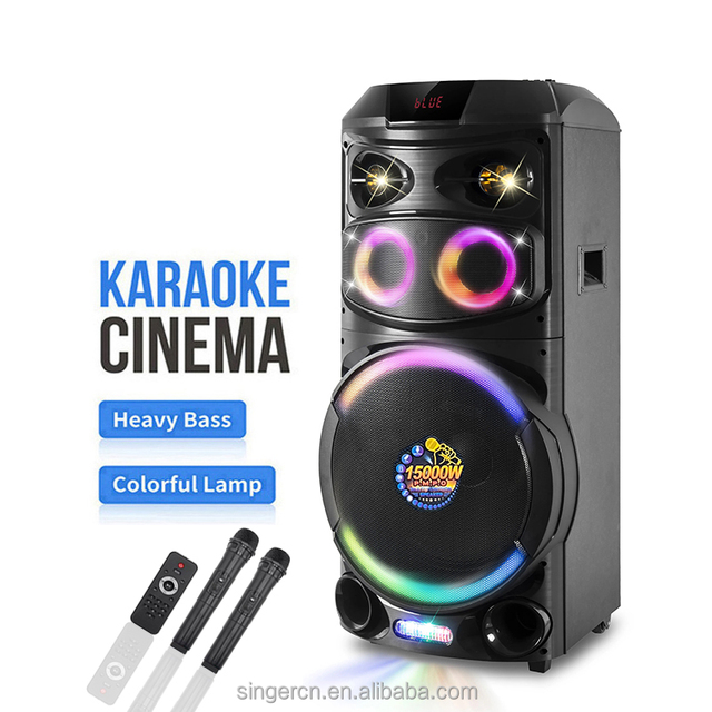 80W CH-159 Trolley Blue Tooth Speaker 15inch Portable Party Dj Wireless Trolley Speaker