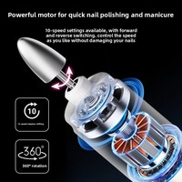 Ponceuse électrique rechargeable 35000 tr/min avec grand écran LCD et 10 embouts – Kit de manucure pour la maison et le salon