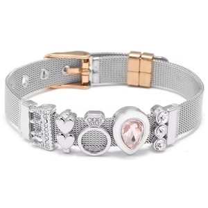 <span class=keywords><strong>Pulsera</strong></span> de correa de <span class=keywords><strong>plata</strong></span> 925 original con logotipo, corona, <span class=keywords><strong>pulsera</strong></span> de malla de cuentas en forma de corazón, regalo de joyería fina para mujer - Product Image 2