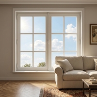Ventanas Francesas Modernas de Aluminio con Doble Acristalamiento, Vidrio Templado Low-E, Aislamiento Térmico, para Uso Exterior en Apartamentos, Ahorro Energético