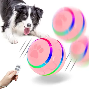 Ifurffy Controle Remoto Elétrico Brinquedo Do Cão Interativo Automático Gato Chew Bola Inteligente Colorido LED Luz Pet Toy Ball