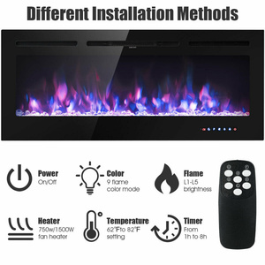 Chimenea Eléctrica DB de 50 Pulgadas, Empotrable en Pared, con Brillo Ajustable y Llama Multicolor, Calefacción Doméstica - Product Image 4