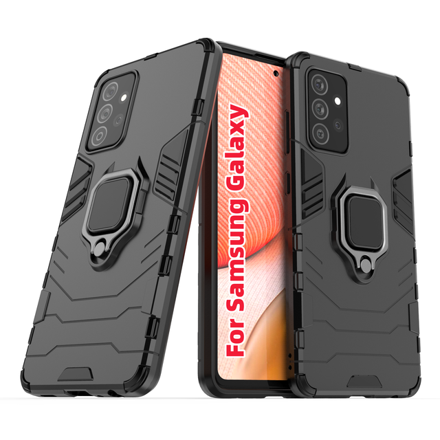 Car Holder Mobile Phone Cases for Samsung Galaxy A16 A06 A26 A36 A56 A15 A14 A05S TPU PC Metal Ring Shockproof Kickstand Covers