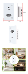 Prise murale intelligente ignifuge blanche avec 1 port USB 5V 2.1A à commande indépendante pour usage électrique domestique quotidien au Brésil - Product Image 6