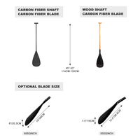 Vente en gros de canoë stabilisateur 1 pièce lame en fibre de carbone pagaie de canoë en bois avec LOGO personnalisé