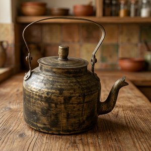 Bouilloire vintage en métal avec couvercle et poignée en métal, pot à eau, théière - Product Image 5