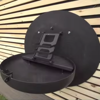 Barbecue au bois en acier corten réglable en hauteur pour patio, foyer design moderne finition noire pliable