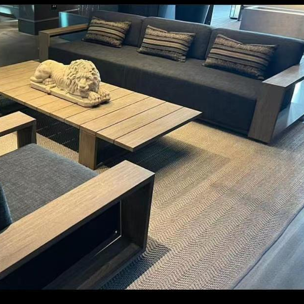 New arrival luxury modern teak wood patio outdoor furniture garden sofa sets