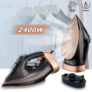 Fer à repasser électrique 2400W avec semelle en céramique, fer à vapeur domestique filaire et sans fil - Product Image 4