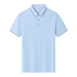 Customized Solid Color Short Sleeve Polo Shirt With Contrast Trim For Daily Wear Unisex Polyester Fabric GJ20-31919 - Product Image 1