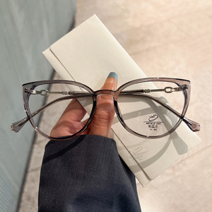 Qianai – lunettes de vue œil de chat pour femmes, monture complète, Anti-lumière bleue, Protection UV, Style coréen, grande taille JS1 3 30313 - Product Image 1