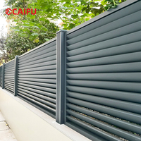 Garde-corps à lames en alliage d'aluminium - Barrière en fer forgé en aluminium pour mur extérieur, jardin, villa, cour