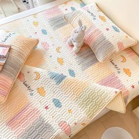 Ensemble de draps ajustés tricotés 3 pièces avec bords élastiques, housse de matelas rafraîchissante 100% latex 200TC à motif floral