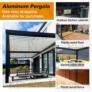 Parasol de techo de aluminio personalizado para exteriores, pérgola bioclimática impermeable, persiana de aluminio - Product Image 5