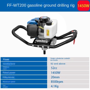 เครื่องเจาะดินแบบใช้น้ำมันเบนซิน FF-WT200 สำหรับเจาะน้ำแข็ง เจาะหลุมปลูกต้นไม้ เจาะเสาเข็ม เจาะดิน ผลิตในจีน - Product Image 2