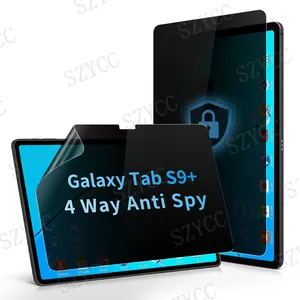 Filtre de confidentialité mat à 360 degrés Anti-lumière bleue Film anti-espion amovible pour Samsung Galaxy Tab S9 +