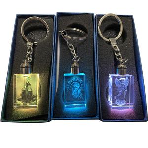 Llavero Personalizado de <span class=keywords><strong>Azrael</strong></span>, el Juez de la Muerte, con LED, Hecho de Cristal, de México, Santa Muerte - Product Image 3