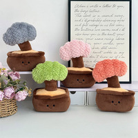 Peluche Mignonne Plante en Pot Styles Assortis Fleur Souriante Bambou Bonsaï Arbre Poupée en Peluche Douce et Moelleuse pour Magasin de Cadeaux