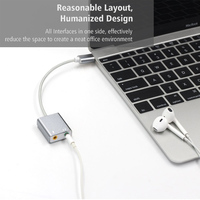 Externo USB 3,5mm HIFI Micrófono Soundbox Adaptador de auriculares TRS TRRS Tipo C Tarjeta de sonido USB para MacBook