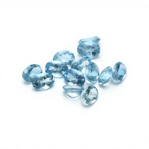 Piedras Preciosas Sueltas de Aguamarina con Corte Ovalado Natural, Piedra Azul Transparente - Product Image 1