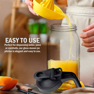 DD1849 limonade grande bouche large 64 32 oz Mason Jar bouteille de café couvercles hermétiques thé glacé verre étanche pichet à boire - Product Image 4