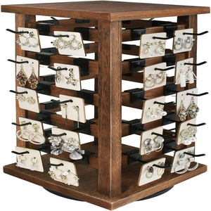 360 rotatif bijoux présentoir boucle d'oreille organisateur en bois niveau porte-bijoux support - Product Image 1