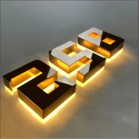 DakeSign Factory Wholesale Anti Rust Metal Halo Backlit LED 3D Sign Custom Logo Commercial Advertising IP65 Waterproof Signboard