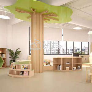 Moetry Kindergarten guardería vestíbulo diseño columna decoración árbol hojas madera guardería aula decoración para <span class=keywords><strong>centro</strong></span> de cuidado infantil - Product Image 4