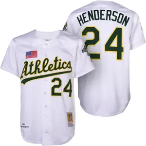 Oakland athletics rickey henderson Reggie Jackson cooperstown batting pratik yeşil jersey dikişli S-5XL