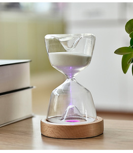 Sablier en verre rotatif multicolore à LED, lumière chaude, précis, 10 minutes, pour le sommeil, vente en gros, NOUVEL AN - Product Image 2